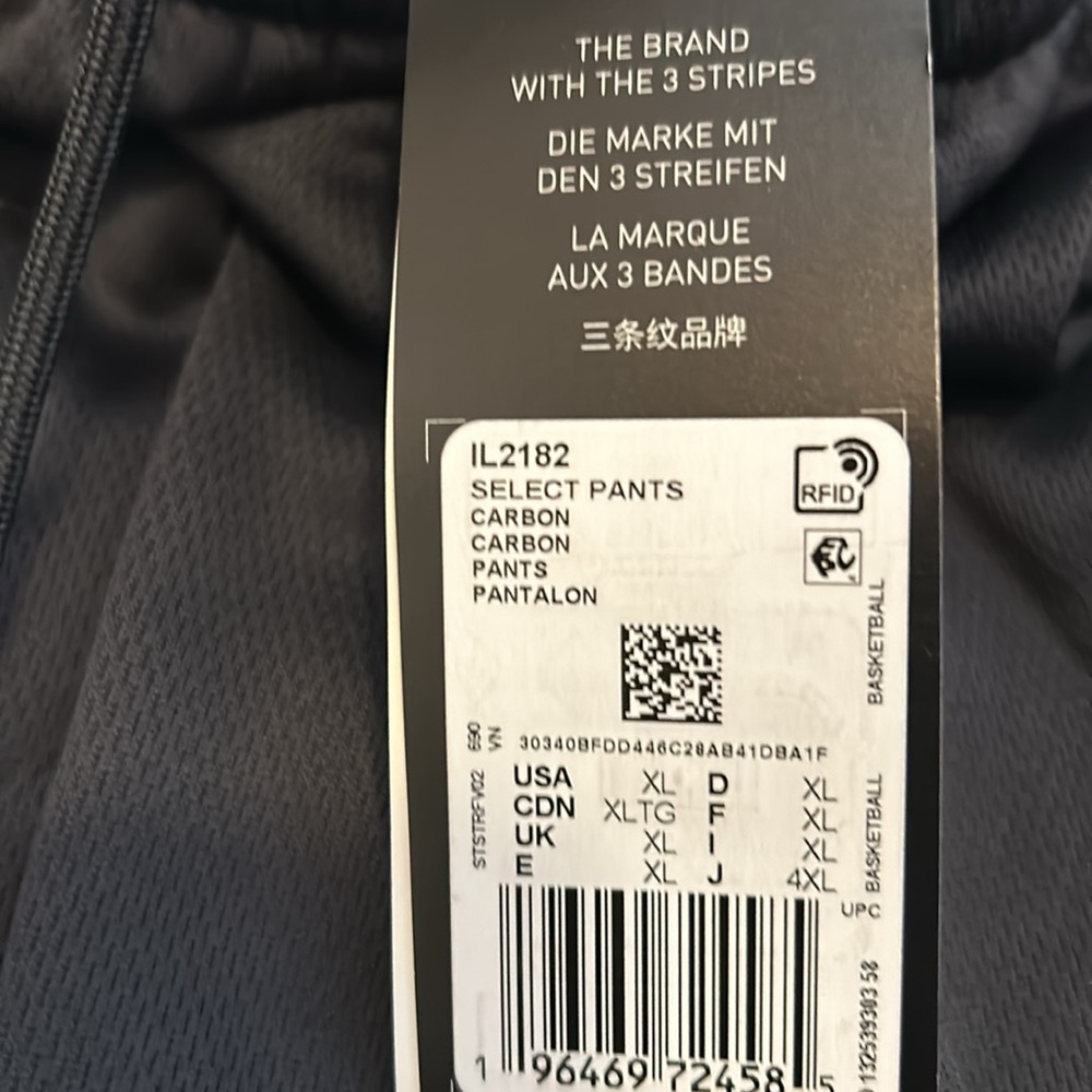 Adidas basketball sweatpants. New with tags - Picture 3 of 4